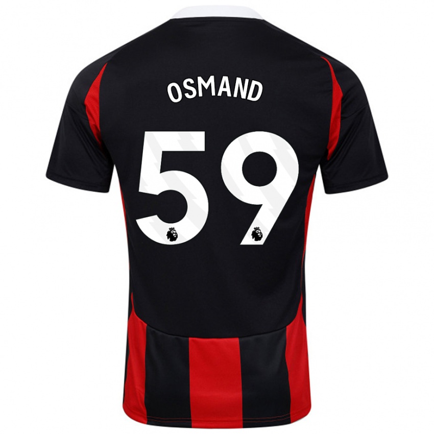 Niño Camiseta Callum Osmand #59 Negro Rojo 2ª Equipación 2024/25 La Camisa Chile