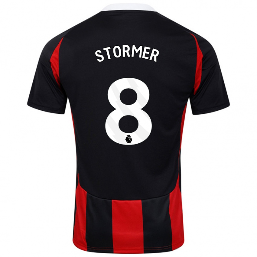 Niño Camiseta Becky Stormer #8 Negro Rojo 2ª Equipación 2024/25 La Camisa Chile