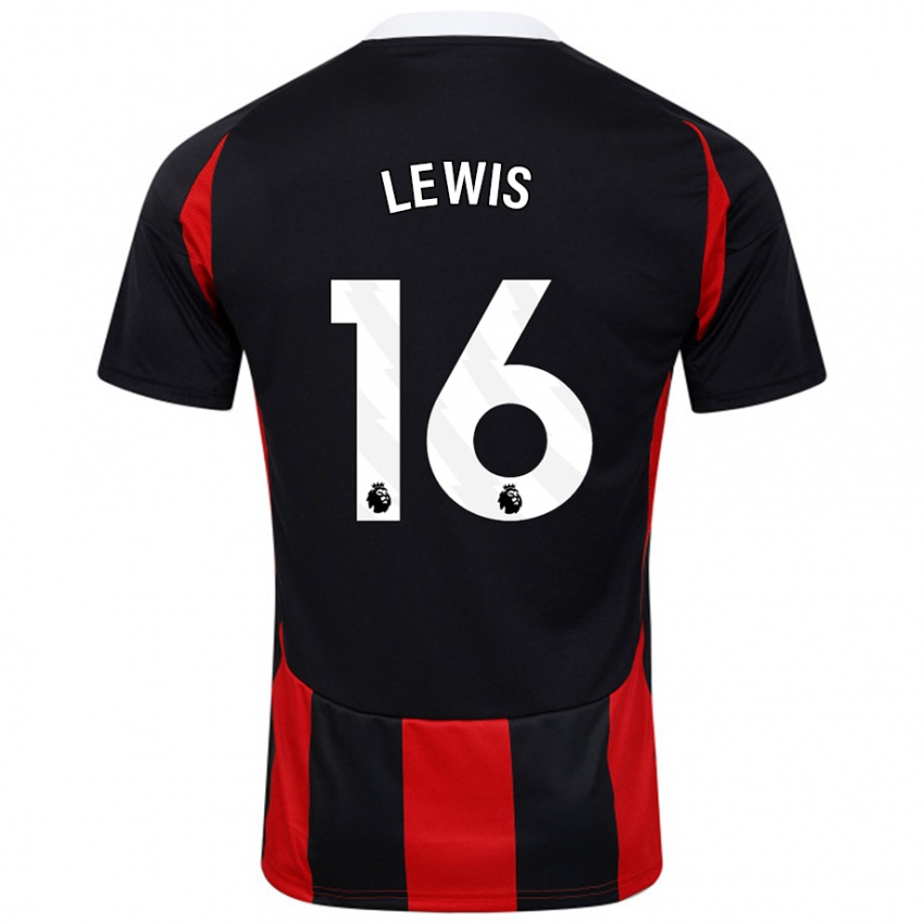 Niño Camiseta Milla Lewis #16 Negro Rojo 2ª Equipación 2024/25 La Camisa Chile