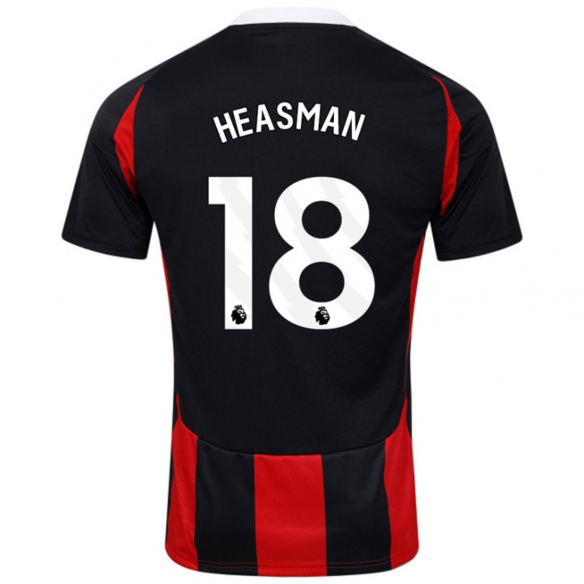 Niño Camiseta Georgia Heasman #18 Negro Rojo 2ª Equipación 2024/25 La Camisa Chile