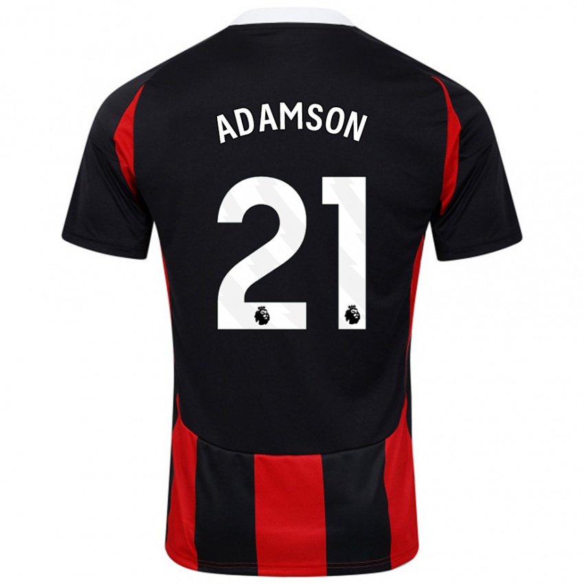 Niño Camiseta Sasha Adamson #21 Negro Rojo 2ª Equipación 2024/25 La Camisa Chile