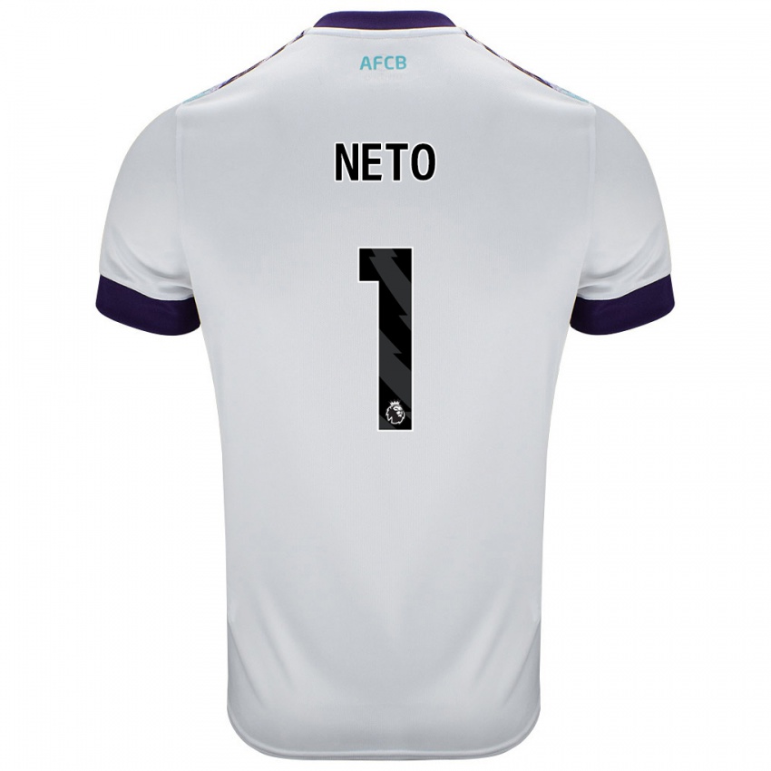 Niño Camiseta Neto #1 Blanco Verde Púrpura 2ª Equipación 2024/25 La Camisa Chile