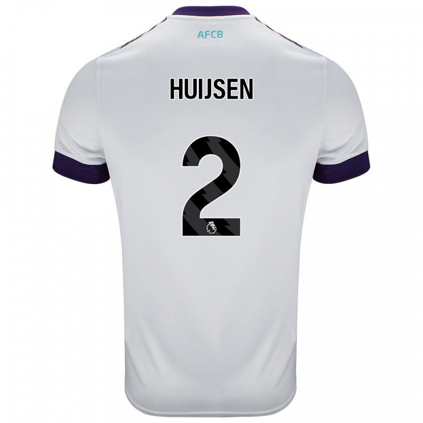 Niño Camiseta Dean Huijsen #2 Blanco Verde Púrpura 2ª Equipación 2024/25 La Camisa Chile