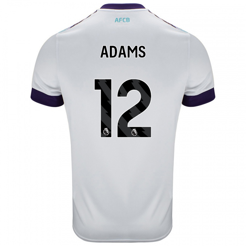 Niño Camiseta Tyler Adams #12 Blanco Verde Púrpura 2ª Equipación 2024/25 La Camisa Chile