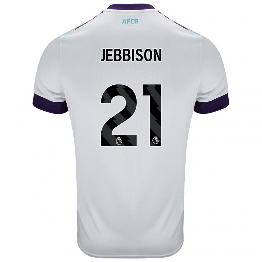 Niño Camiseta Daniel Jebbison #21 Blanco Verde Púrpura 2ª Equipación 2024/25 La Camisa Chile