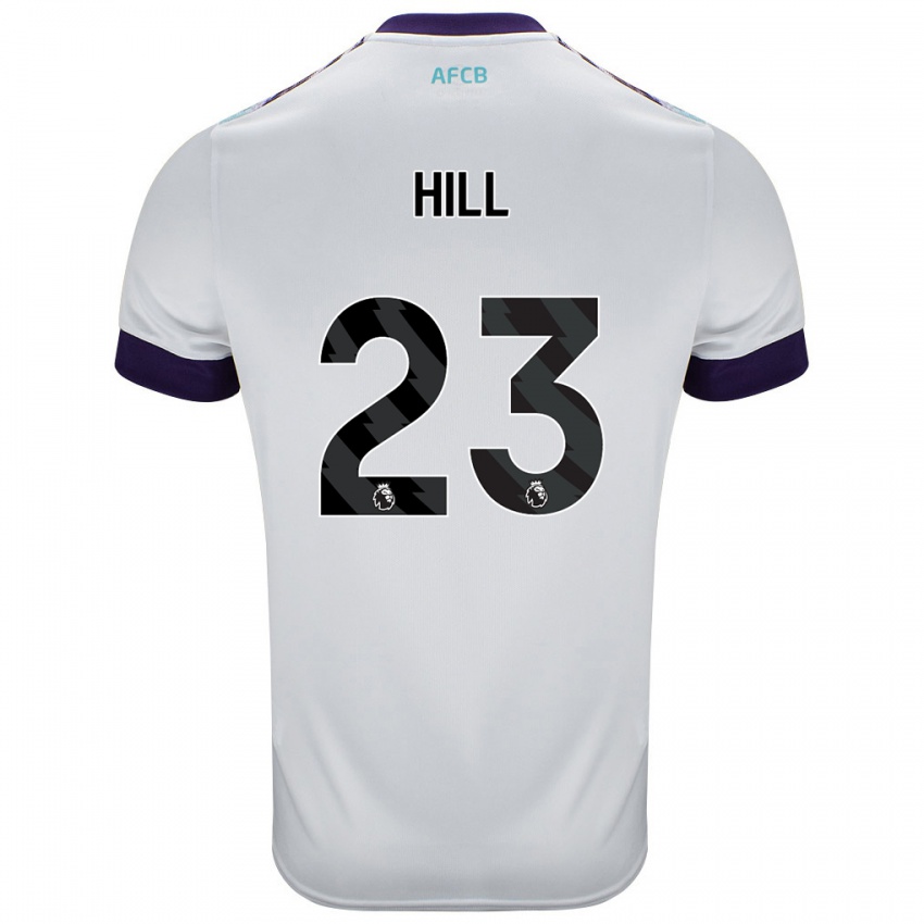 Niño Camiseta James Hill #23 Blanco Verde Púrpura 2ª Equipación 2024/25 La Camisa Chile