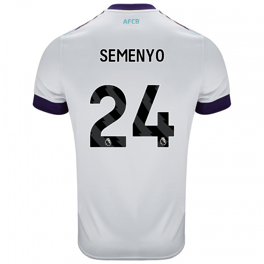 Niño Camiseta Antoine Semenyo #24 Blanco Verde Púrpura 2ª Equipación 2024/25 La Camisa Chile