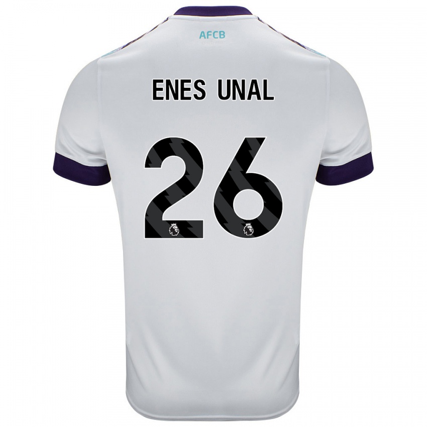 Niño Camiseta Enes Ünal #26 Blanco Verde Púrpura 2ª Equipación 2024/25 La Camisa Chile