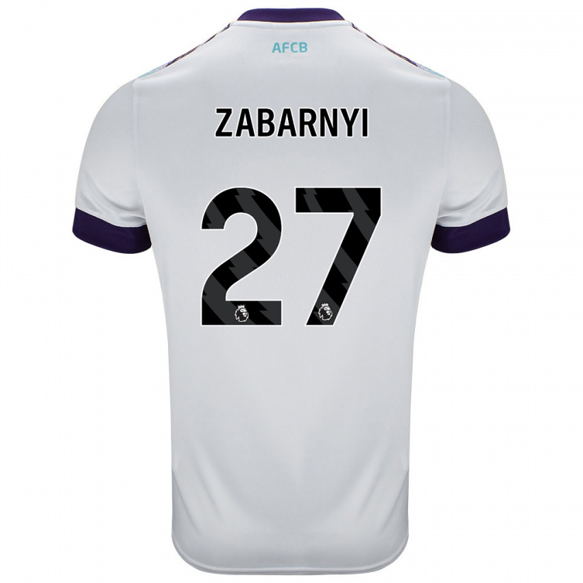 Niño Camiseta Ilya Zabarnyi #27 Blanco Verde Púrpura 2ª Equipación 2024/25 La Camisa Chile