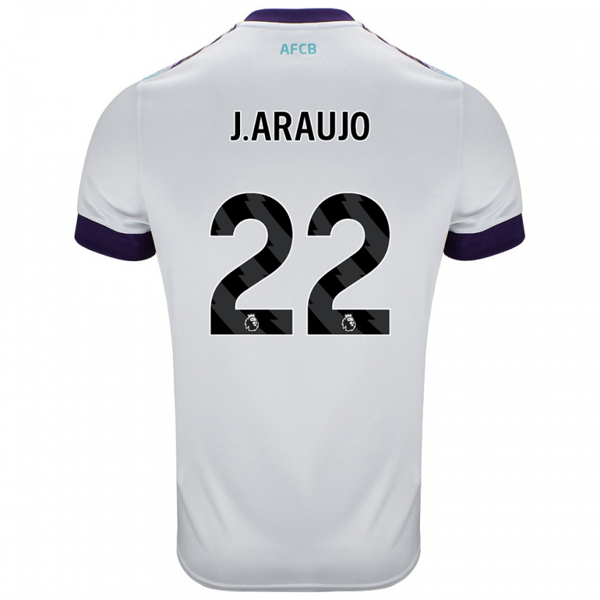 Niño Camiseta Julián Araujo #28 Blanco Verde Púrpura 2ª Equipación 2024/25 La Camisa Chile