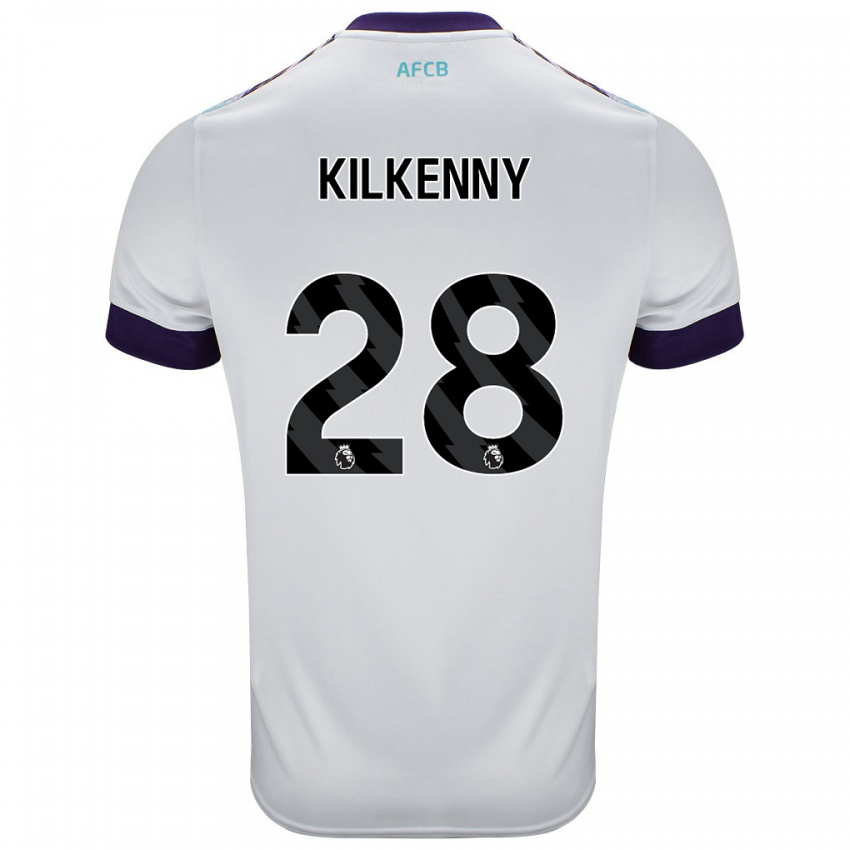 Niño Camiseta Gavin Kilkenny #28 Blanco Verde Púrpura 2ª Equipación 2024/25 La Camisa Chile