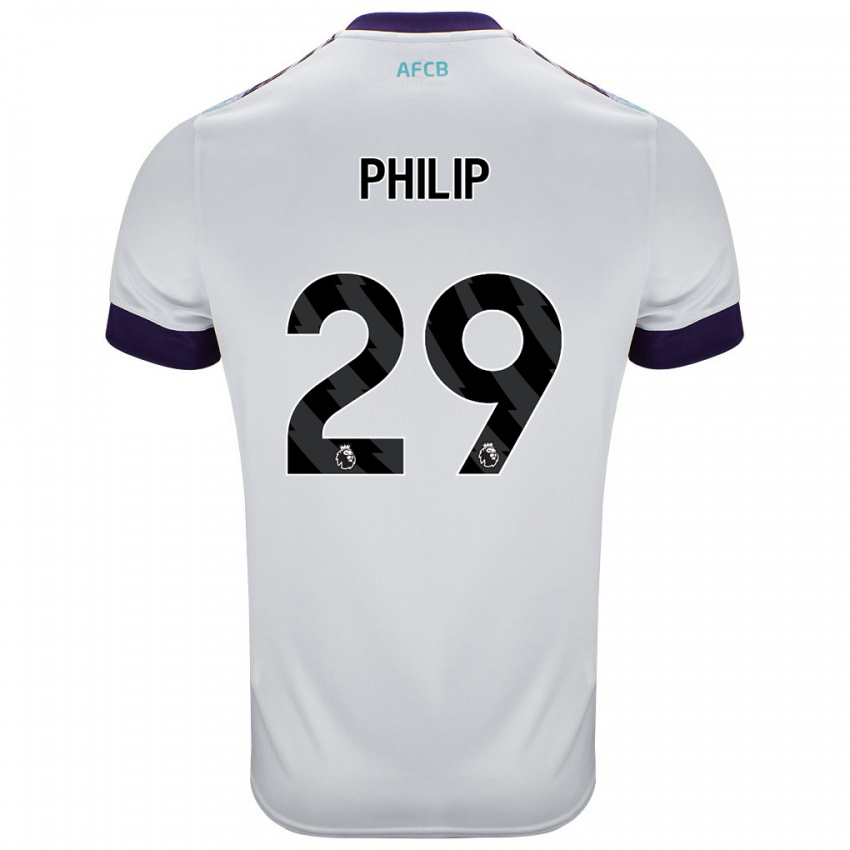 Niño Camiseta Philip Billing #29 Blanco Verde Púrpura 2ª Equipación 2024/25 La Camisa Chile