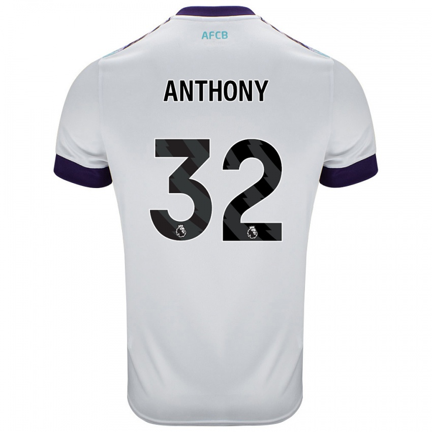 Niño Camiseta Jaidon Anthony #32 Blanco Verde Púrpura 2ª Equipación 2024/25 La Camisa Chile