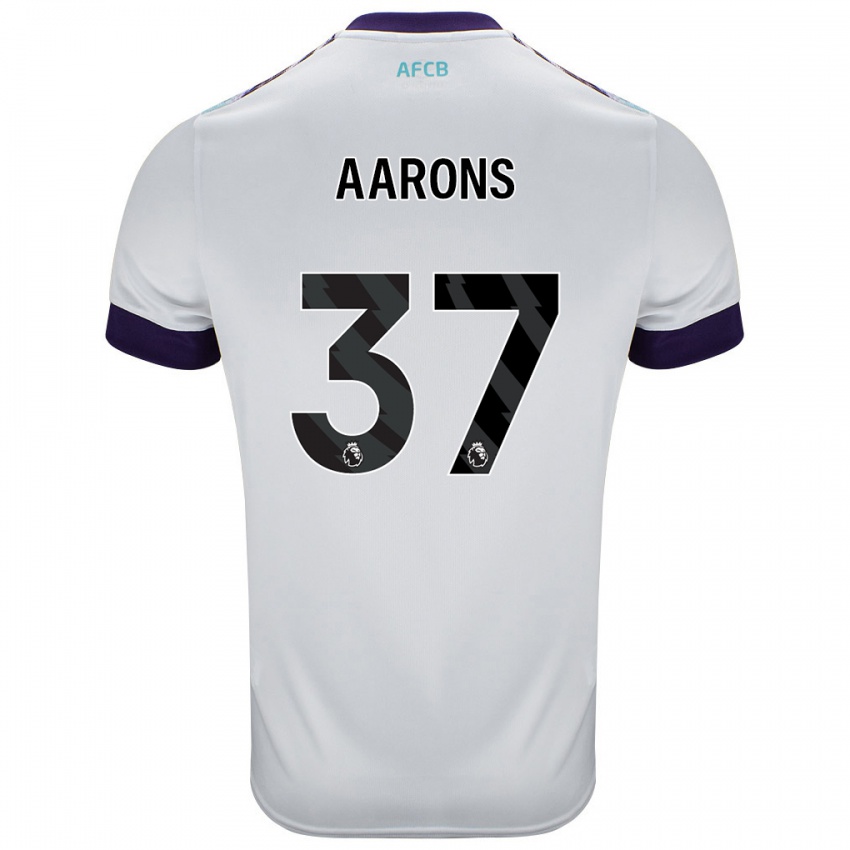 Niño Camiseta Max Aarons #37 Blanco Verde Púrpura 2ª Equipación 2024/25 La Camisa Chile