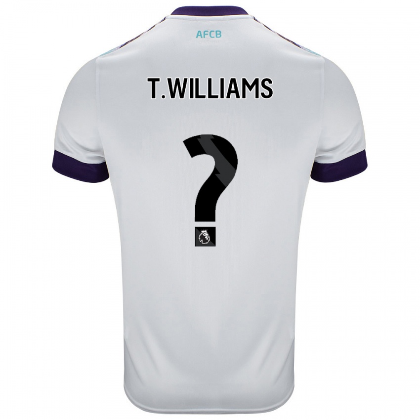 Niño Camiseta Toure Williams #0 Blanco Verde Púrpura 2ª Equipación 2024/25 La Camisa Chile