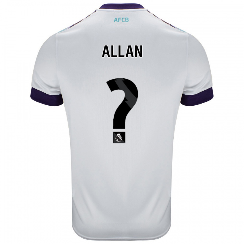 Niño Camiseta Mack Allan #0 Blanco Verde Púrpura 2ª Equipación 2024/25 La Camisa Chile