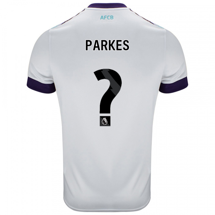 Niño Camiseta Sonny Parkes #0 Blanco Verde Púrpura 2ª Equipación 2024/25 La Camisa Chile