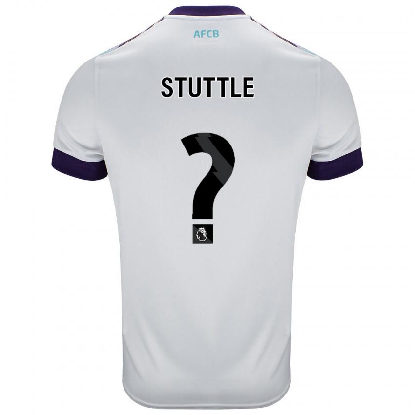 Niño Camiseta Jonny Stuttle #0 Blanco Verde Púrpura 2ª Equipación 2024/25 La Camisa Chile