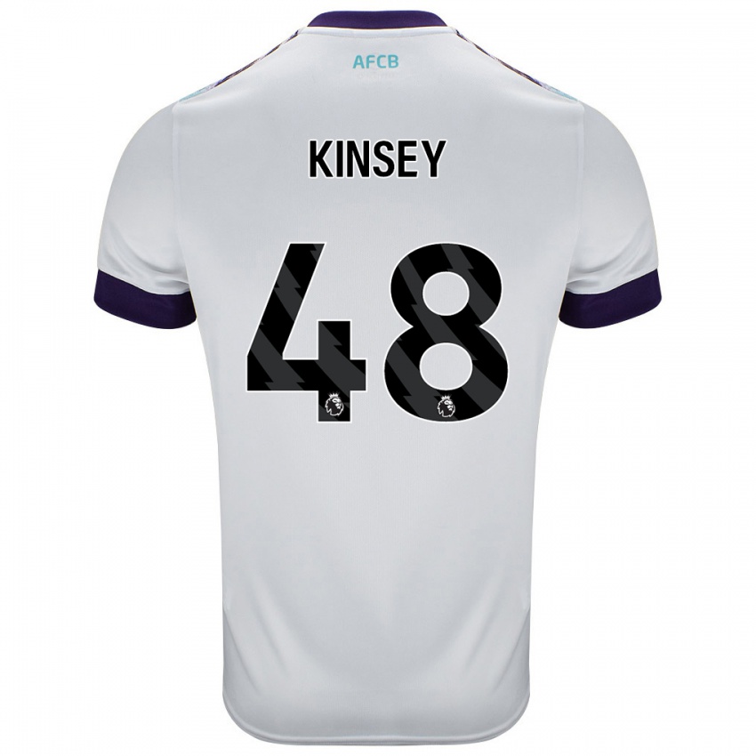 Niño Camiseta Max Kinsey #48 Blanco Verde Púrpura 2ª Equipación 2024/25 La Camisa Chile