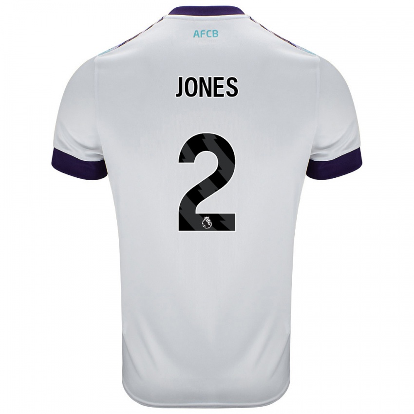 Niño Camiseta Abby Jones #2 Blanco Verde Púrpura 2ª Equipación 2024/25 La Camisa Chile