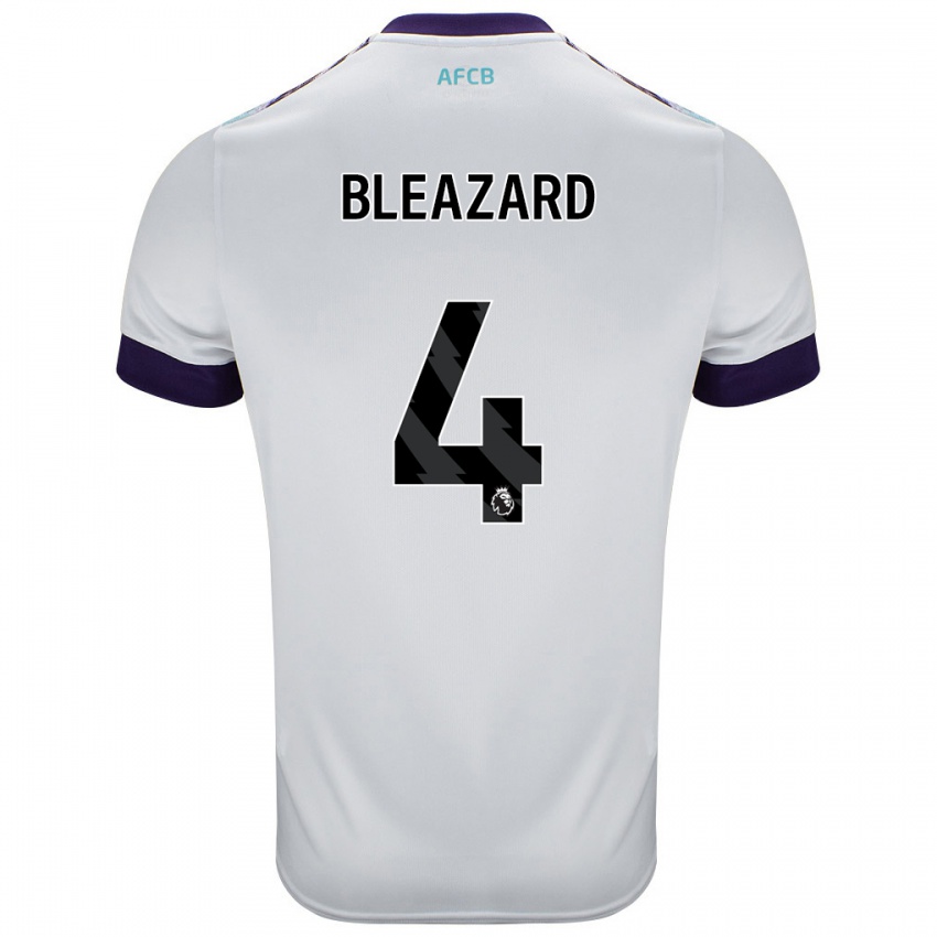 Niño Camiseta Helen Bleazard #4 Blanco Verde Púrpura 2ª Equipación 2024/25 La Camisa Chile