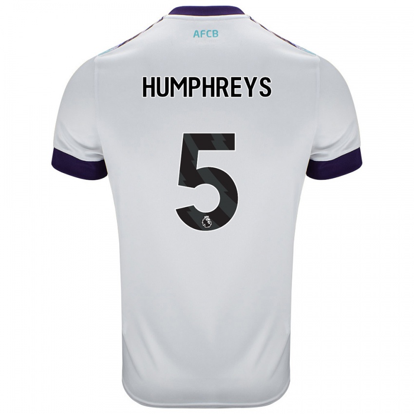 Niño Camiseta Holly Humphreys #5 Blanco Verde Púrpura 2ª Equipación 2024/25 La Camisa Chile