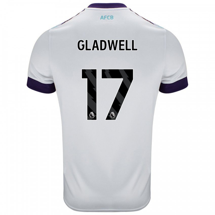 Niño Camiseta Molly Gladwell #17 Blanco Verde Púrpura 2ª Equipación 2024/25 La Camisa Chile