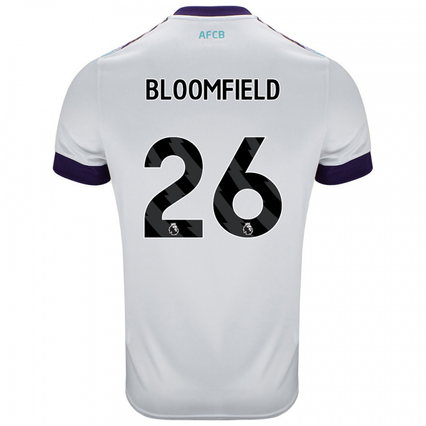 Niño Camiseta Erin Bloomfield #26 Blanco Verde Púrpura 2ª Equipación 2024/25 La Camisa Chile