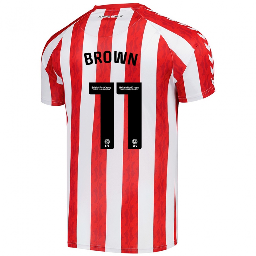 Hombre Camiseta Jessica Brown #11 Rojo Blanco 1ª Equipación 2024/25 La Camisa Chile