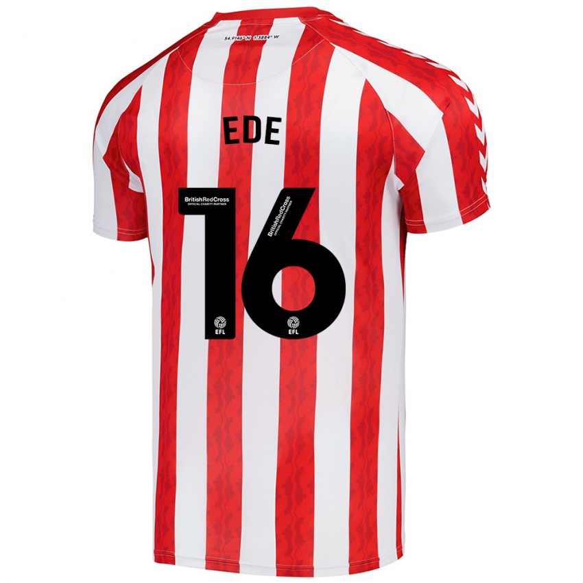 Hombre Camiseta Grace Ede #16 Rojo Blanco 1ª Equipación 2024/25 La Camisa Chile