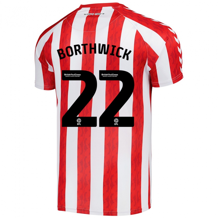 Hombre Camiseta Megan Borthwick #22 Rojo Blanco 1ª Equipación 2024/25 La Camisa Chile