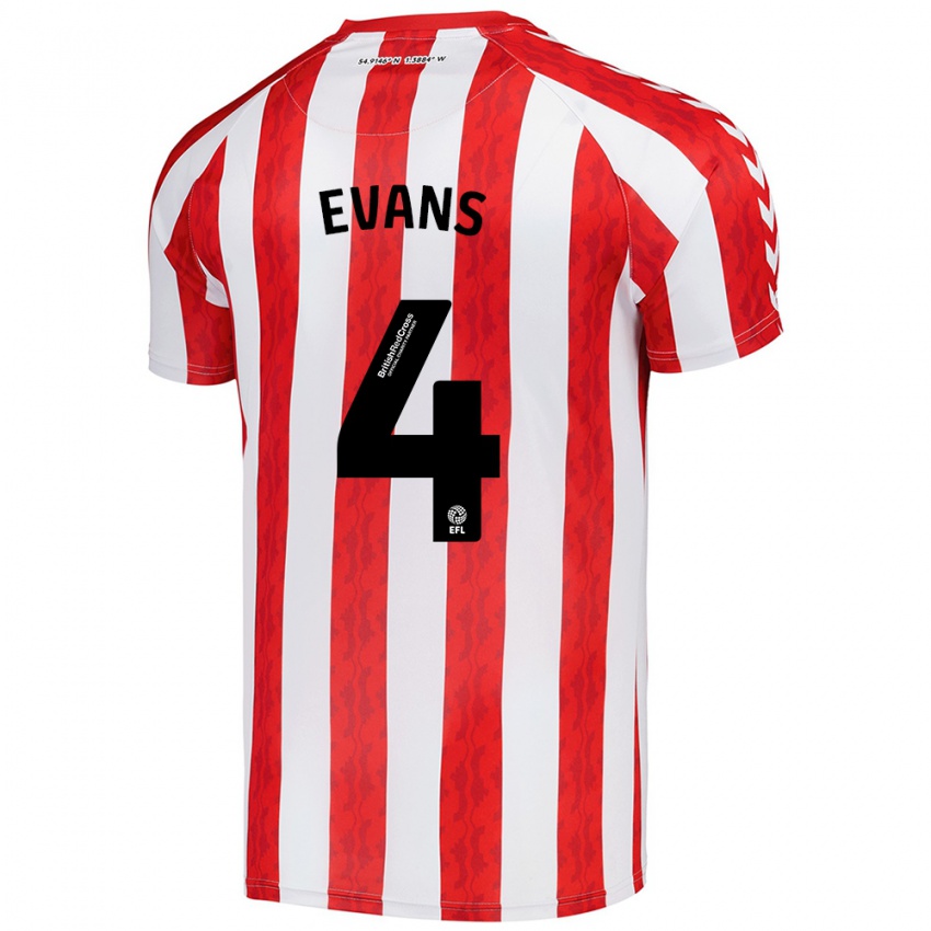 Hombre Camiseta Corry Evans #4 Rojo Blanco 1ª Equipación 2024/25 La Camisa Chile