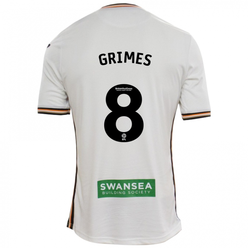 Hombre Camiseta Matt Grimes #8 Blanco 1ª Equipación 2024/25 La Camisa Chile