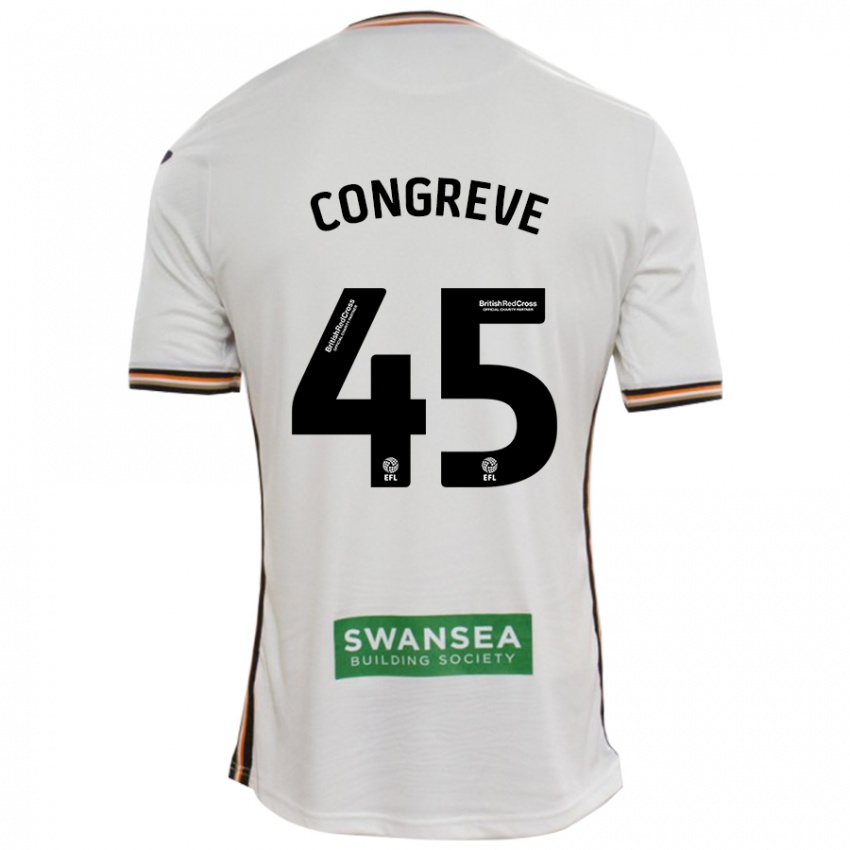 Hombre Camiseta Cameron Congreve #45 Blanco 1ª Equipación 2024/25 La Camisa Chile