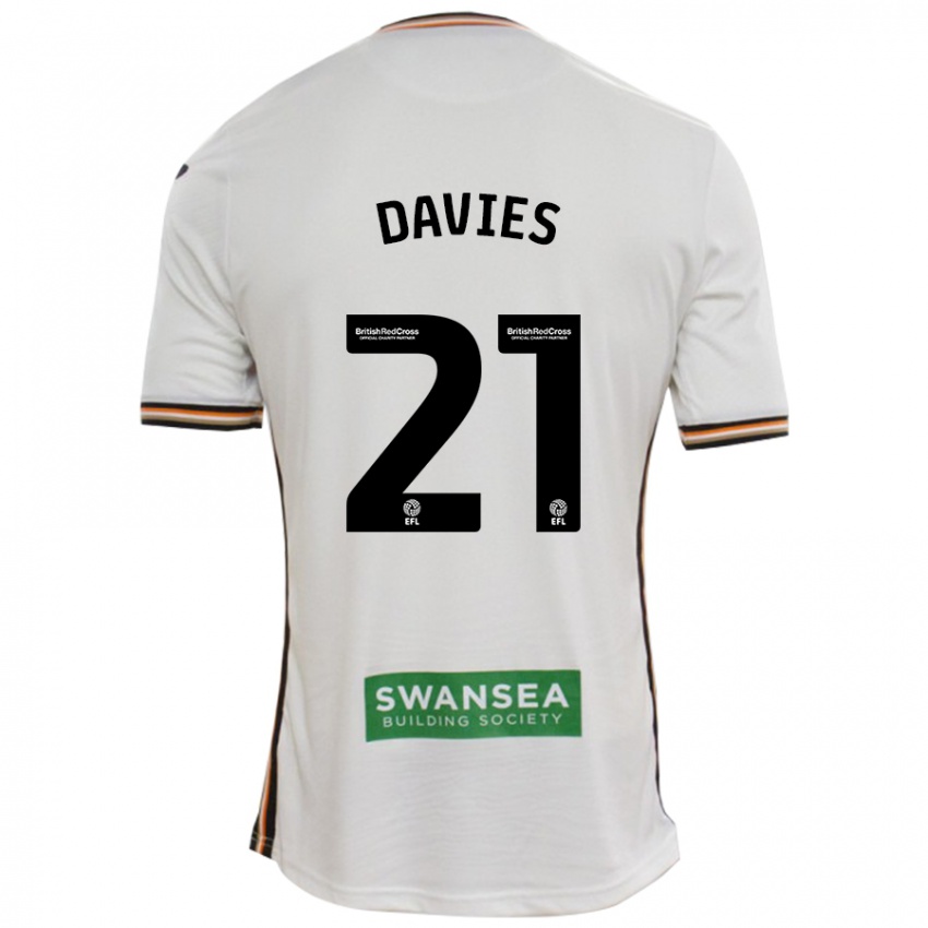 Hombre Camiseta Laura Davies #21 Blanco 1ª Equipación 2024/25 La Camisa Chile