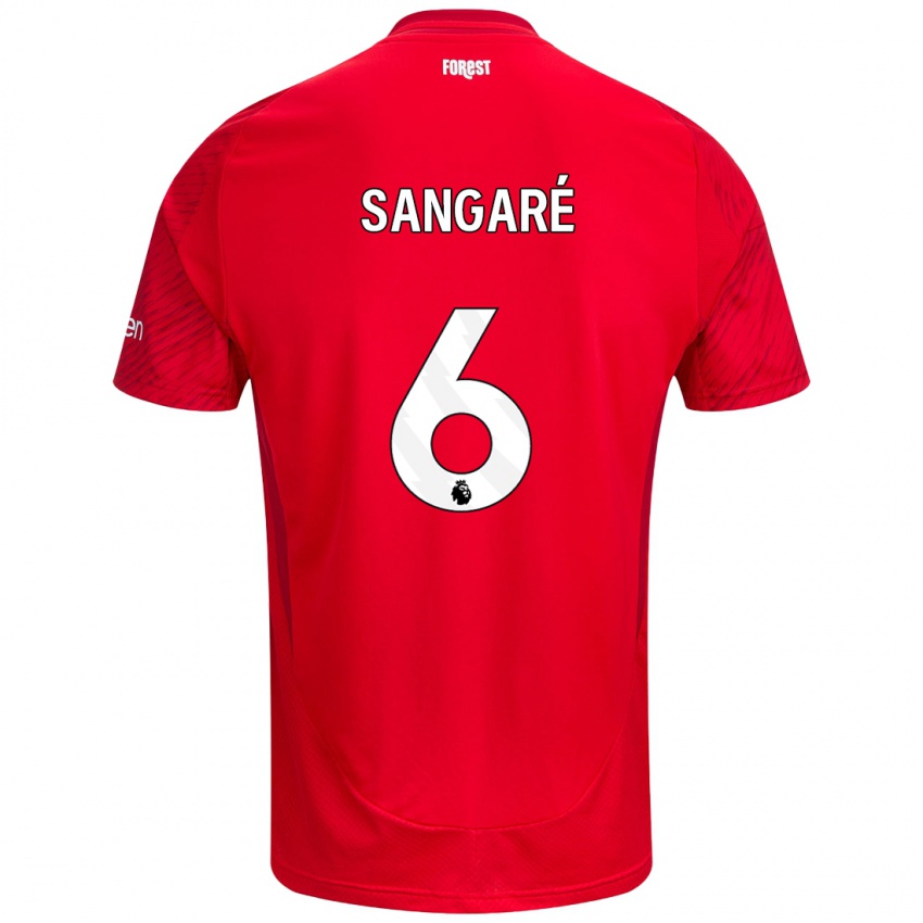 Hombre Camiseta Ibrahim Sangare #6 Rojo Blanco 1ª Equipación 2024/25 La Camisa Chile