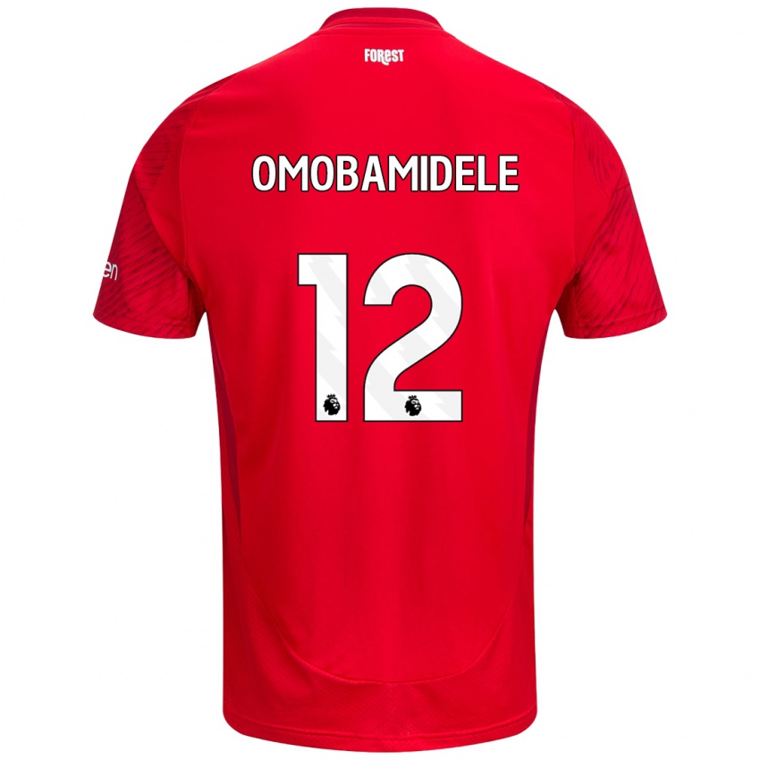 Hombre Camiseta Andrew Omobamidele #12 Rojo Blanco 1ª Equipación 2024/25 La Camisa Chile