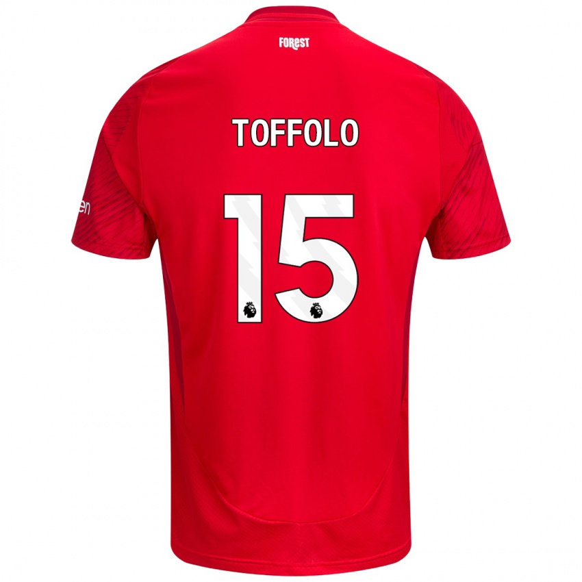 Hombre Camiseta Harry Toffolo #15 Rojo Blanco 1ª Equipación 2024/25 La Camisa Chile