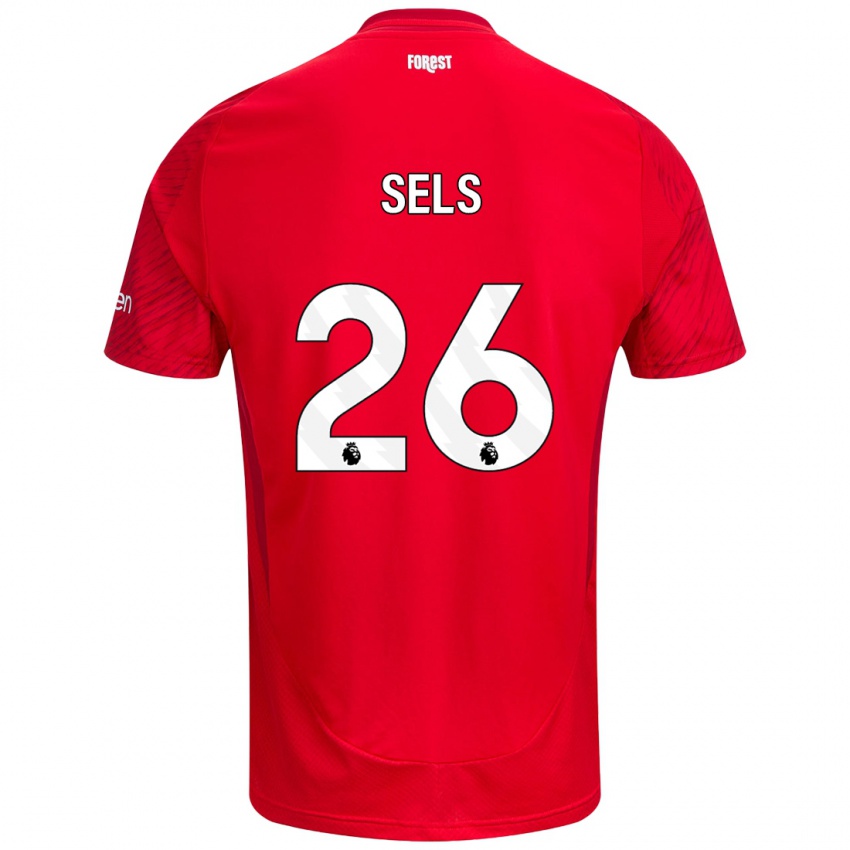 Hombre Camiseta Matz Sels #26 Rojo Blanco 1ª Equipación 2024/25 La Camisa Chile