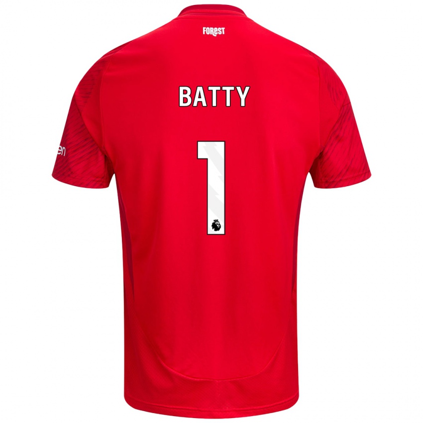 Hombre Camiseta Emily Batty #1 Rojo Blanco 1ª Equipación 2024/25 La Camisa Chile