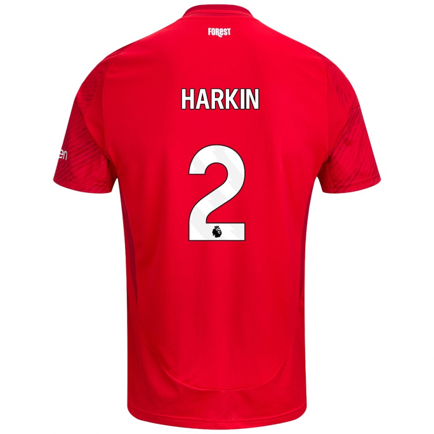 Hombre Camiseta Lyndsey Harkin #2 Rojo Blanco 1ª Equipación 2024/25 La Camisa Chile