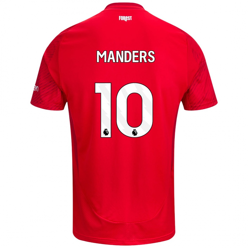 Hombre Camiseta Holly Manders #10 Rojo Blanco 1ª Equipación 2024/25 La Camisa Chile