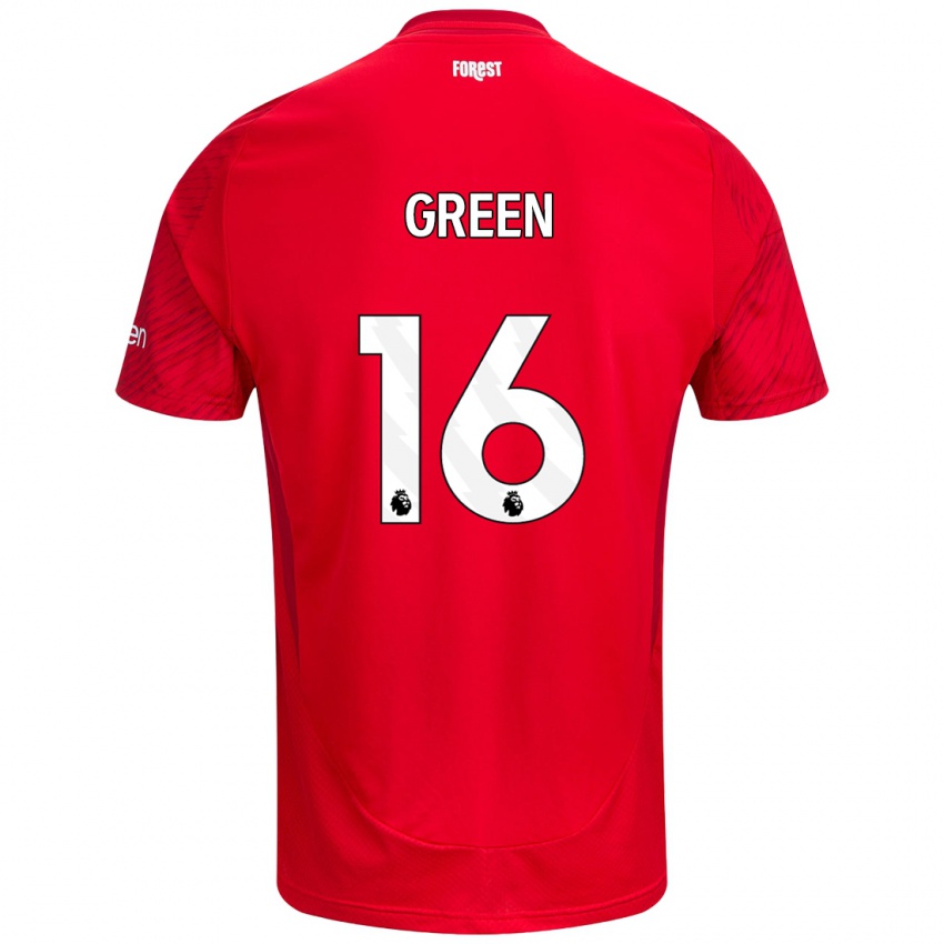 Hombre Camiseta Mollie Green #16 Rojo Blanco 1ª Equipación 2024/25 La Camisa Chile