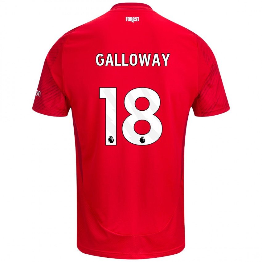 Hombre Camiseta Bridget Galloway #18 Rojo Blanco 1ª Equipación 2024/25 La Camisa Chile