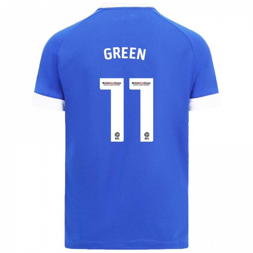 Hombre Camiseta Danielle Green #11 Azul Cielo 1ª Equipación 2024/25 La Camisa Chile