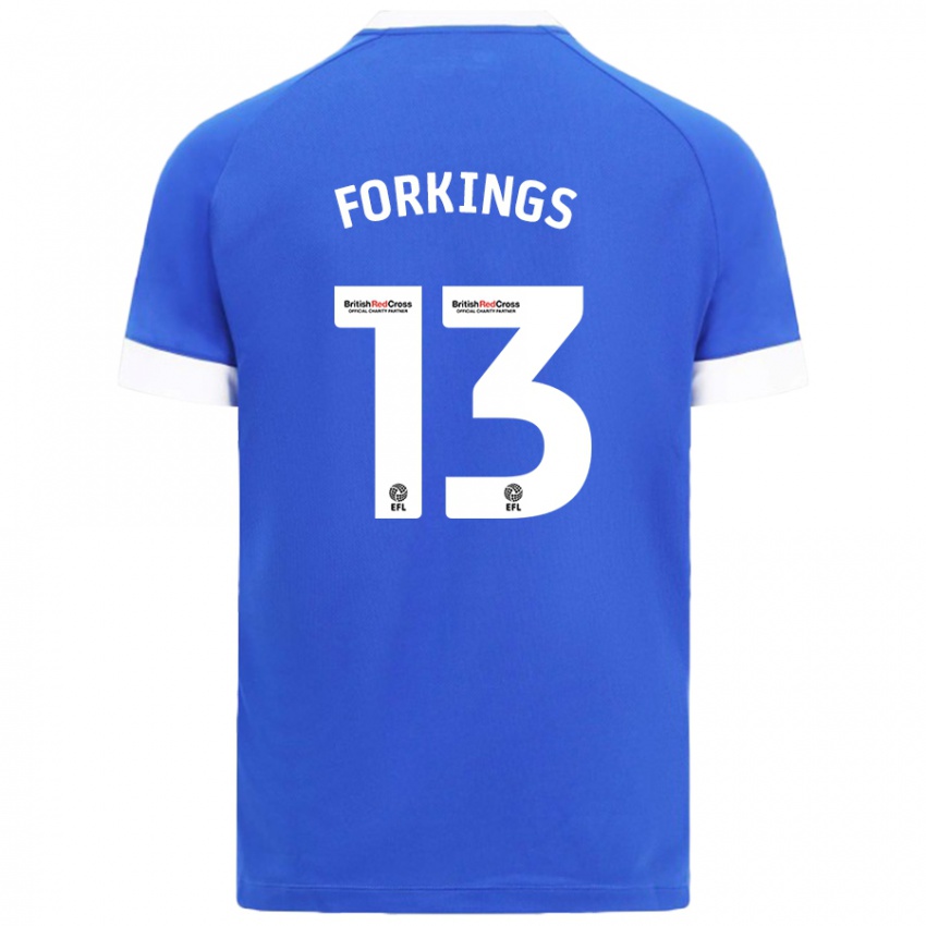 Hombre Camiseta Amelia Forkings #13 Azul Cielo 1ª Equipación 2024/25 La Camisa Chile