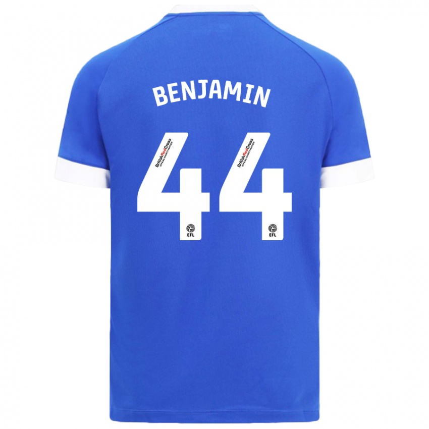 Hombre Camiseta Xavier Benjamin #44 Azul Cielo 1ª Equipación 2024/25 La Camisa Chile