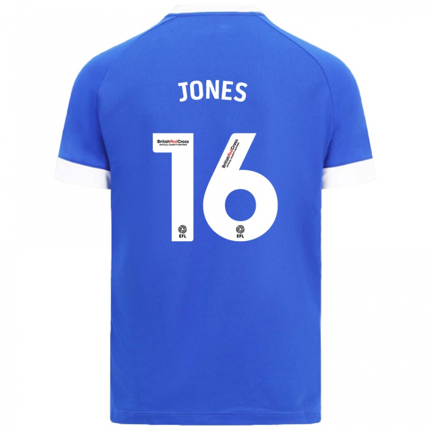 Hombre Camiseta Ellie Jones #16 Azul Cielo 1ª Equipación 2024/25 La Camisa Chile