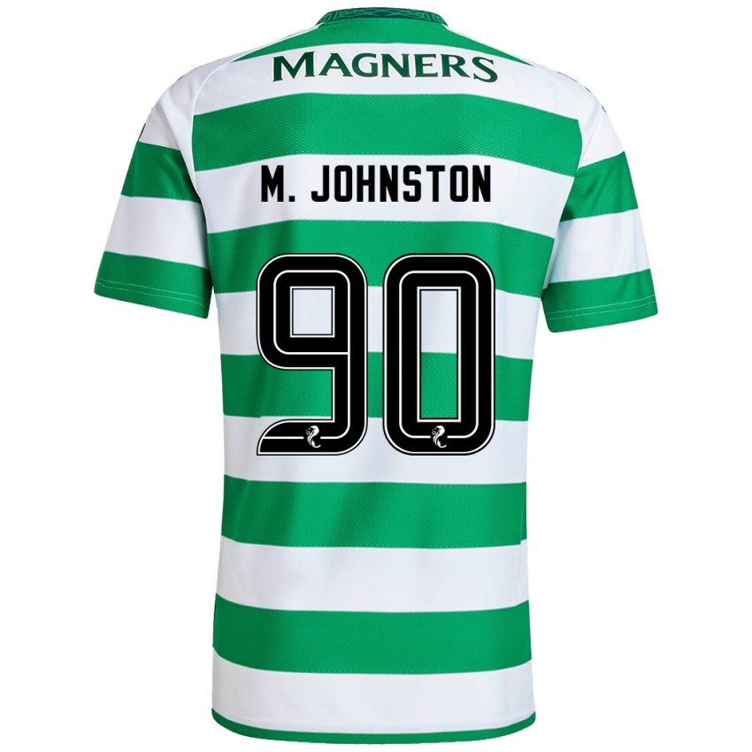 Hombre Camiseta Mikey Johnston #90 Verde Blanco 1ª Equipación 2024/25 La Camisa Chile