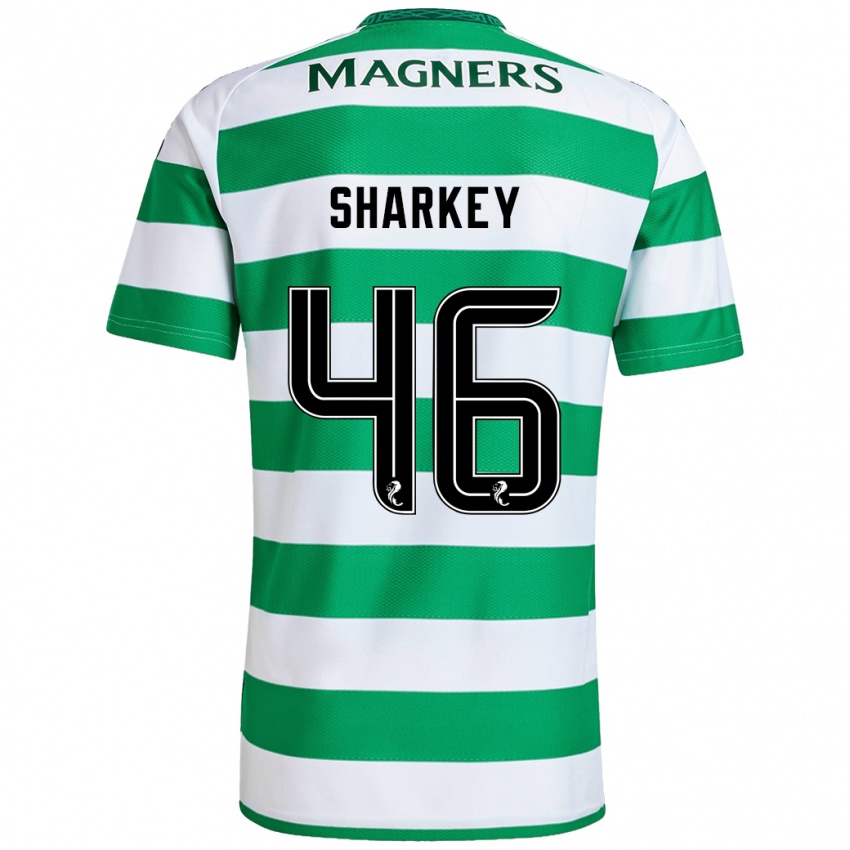 Hombre Camiseta Amy Sharkey #46 Verde Blanco 1ª Equipación 2024/25 La Camisa Chile